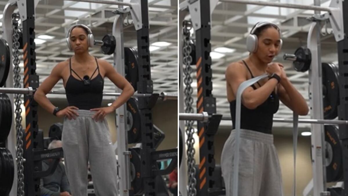 mujer en gimnasio, viral