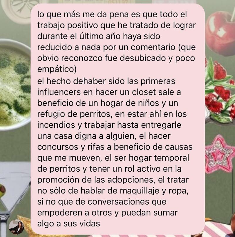 Mensaje de Bea Bravo | Instagram