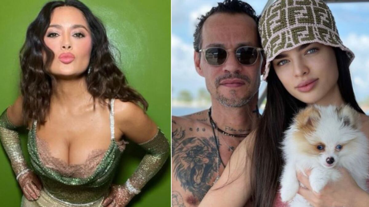 El espectacular look de Salma Hayek con el que se robó las miradas en boda de Marc Anthony y Nadia Ferreira