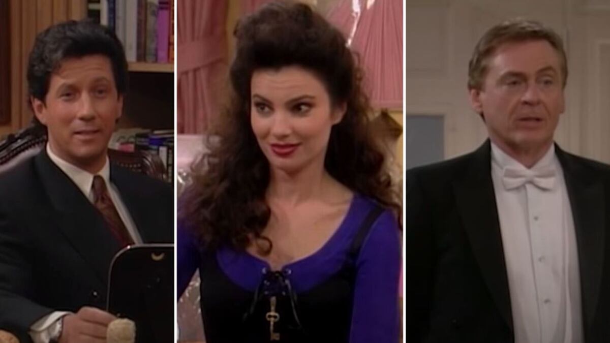 Charles Shaughnessy, Fran Drescher y Daniel Davis en la primera temporada de 'La niñera'