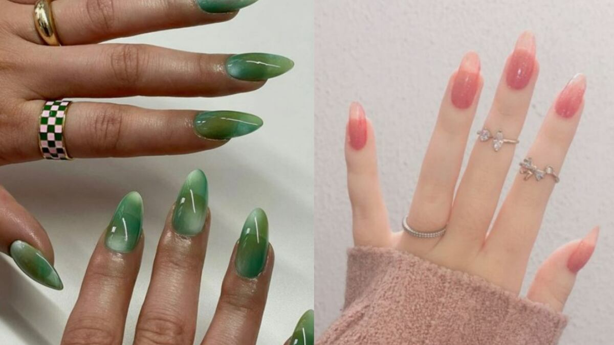 Uñas de colores con transparencias
