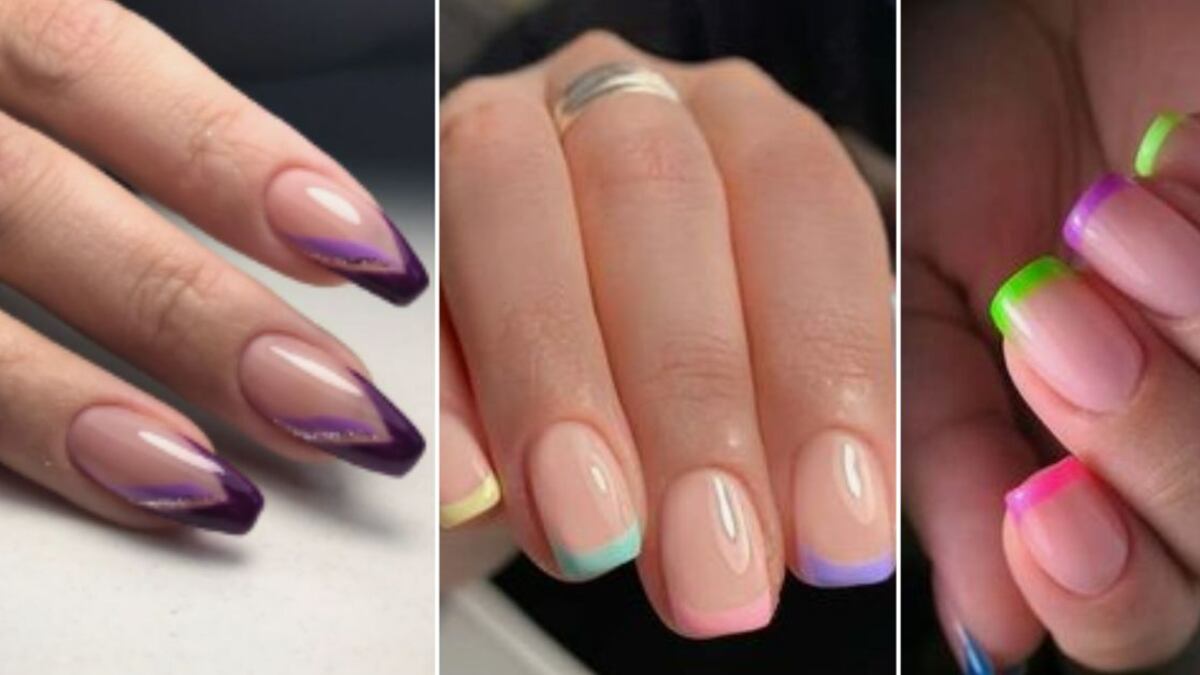 uñas francesas de colores