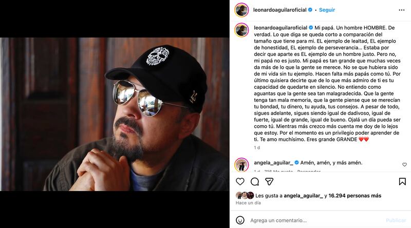 La dedicatoria del Día del Padre de Leonardo Aguilar