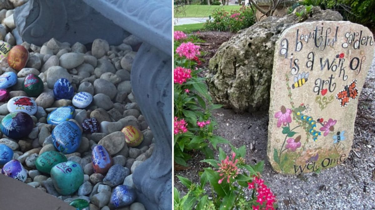 Piedras pintadas para jardín