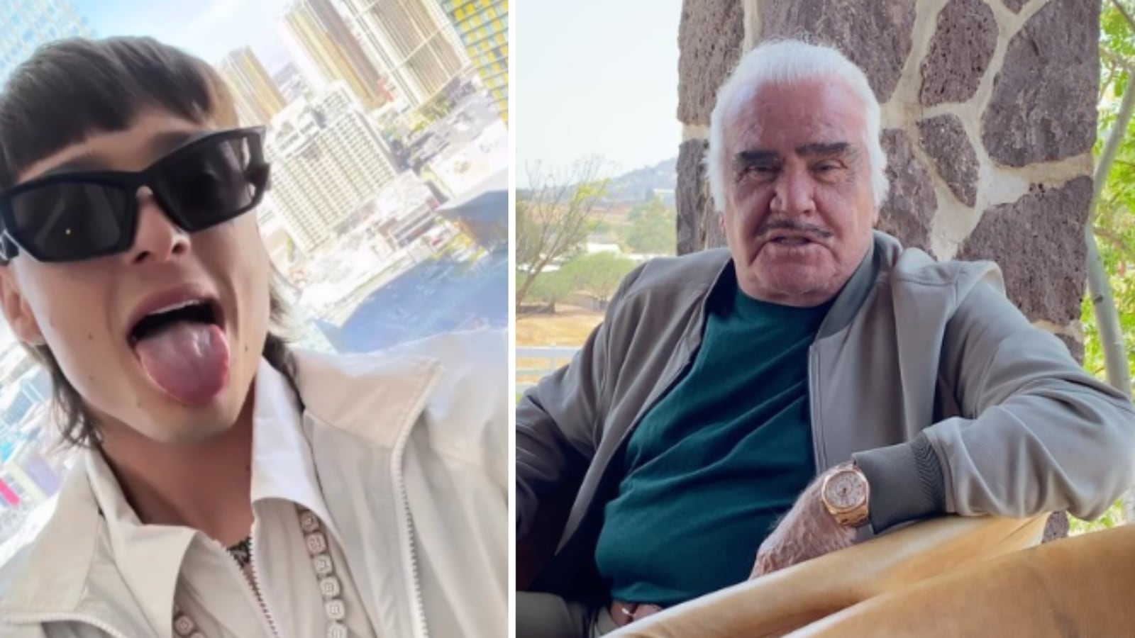 Peso Pluma y Vicente Fernández