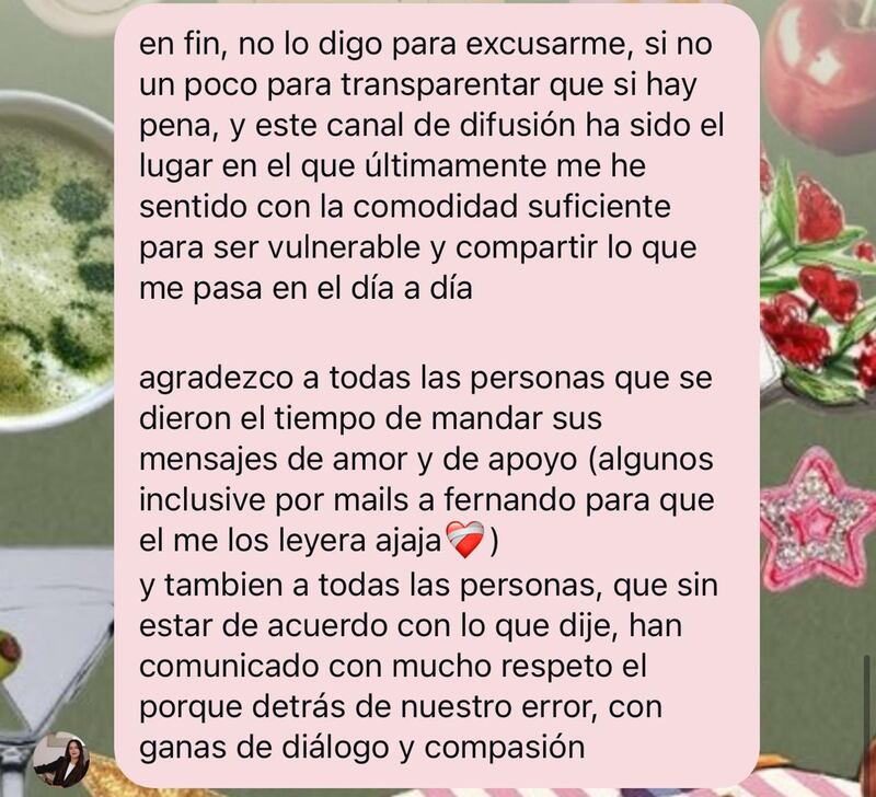 Mensaje de Bea Bravo | Instagram
