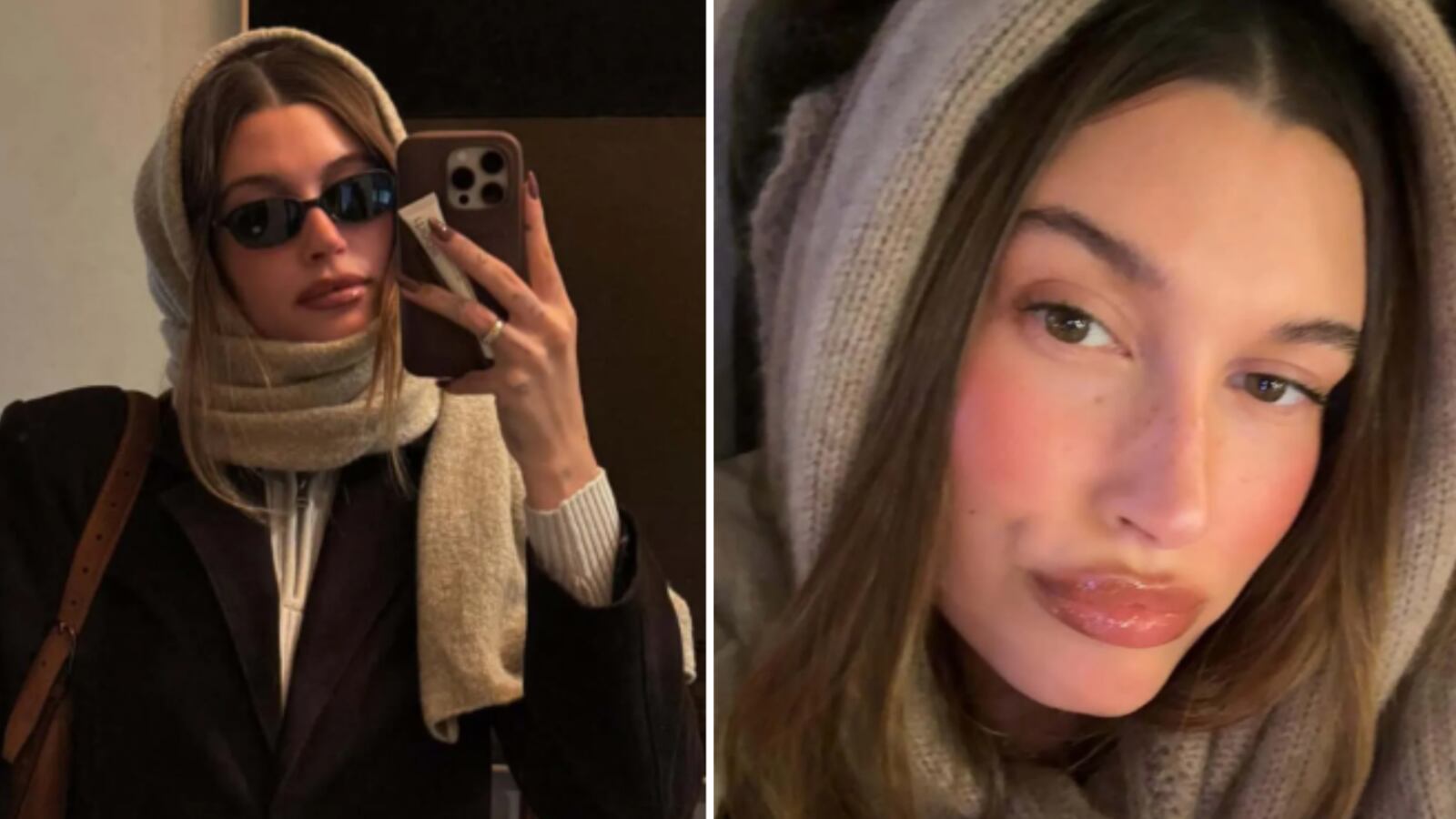 Hailey Bieber bufanda balaclava