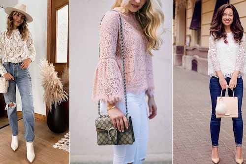 Las blusas de encaje serán la tendencia más sexy esta primavera y así puedes combinarlas con jeans