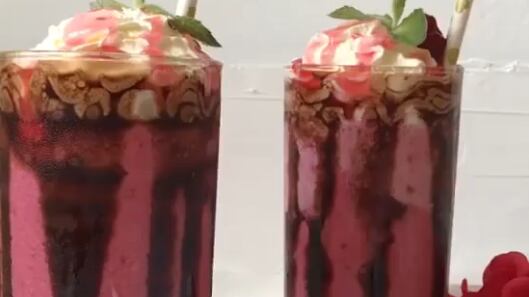 Smoothie de frambuesa con chocolate