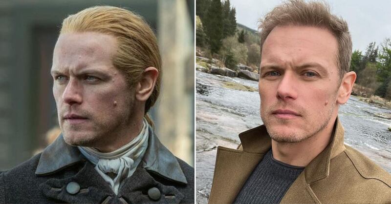 Sam Heughan en la séptima temporada de 'Outlander' y en la vida real