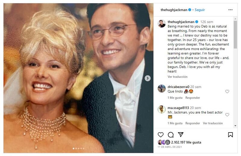 Hugh Jackman y su esposa, Deborra-Lee Furness, se casaron en 1996