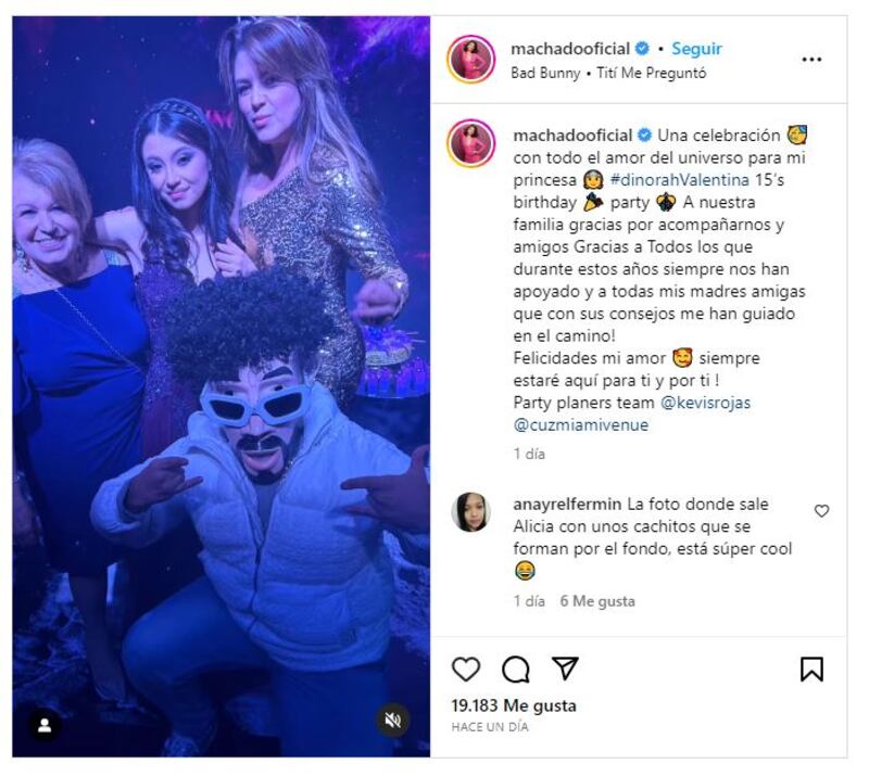 Alicia Machado botó la casa por la ventana para celebrar los XV años de su hija, Dinorah Valentina