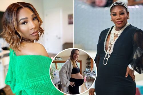 ¡Como Hilary Swank! A los 41 años Serena Williams presume su embarazo con tacones rosas