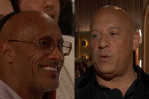 El desafiante y extraño saludo de Vin Diesel a Dwayne Johnson que incomodó a todos en los Globos de Oro