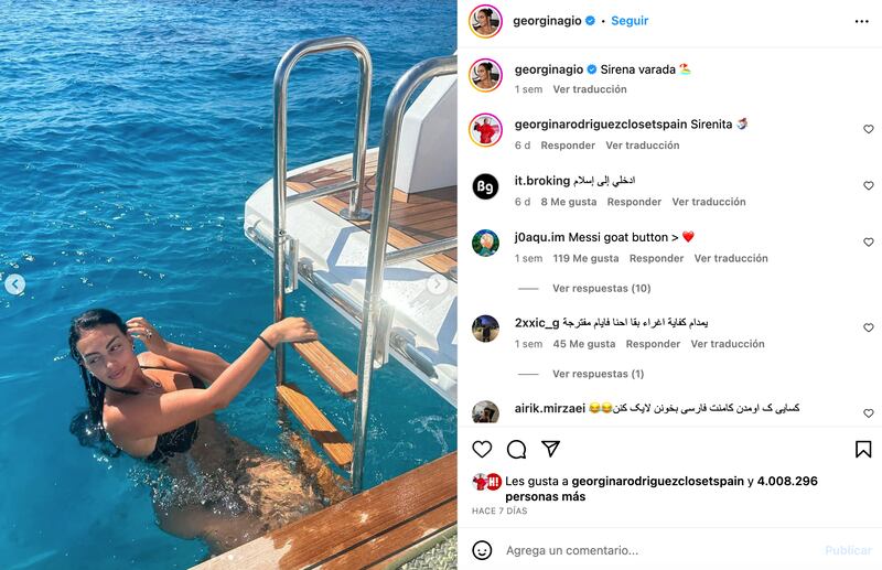 Georgina Rodríguez de vacaciones