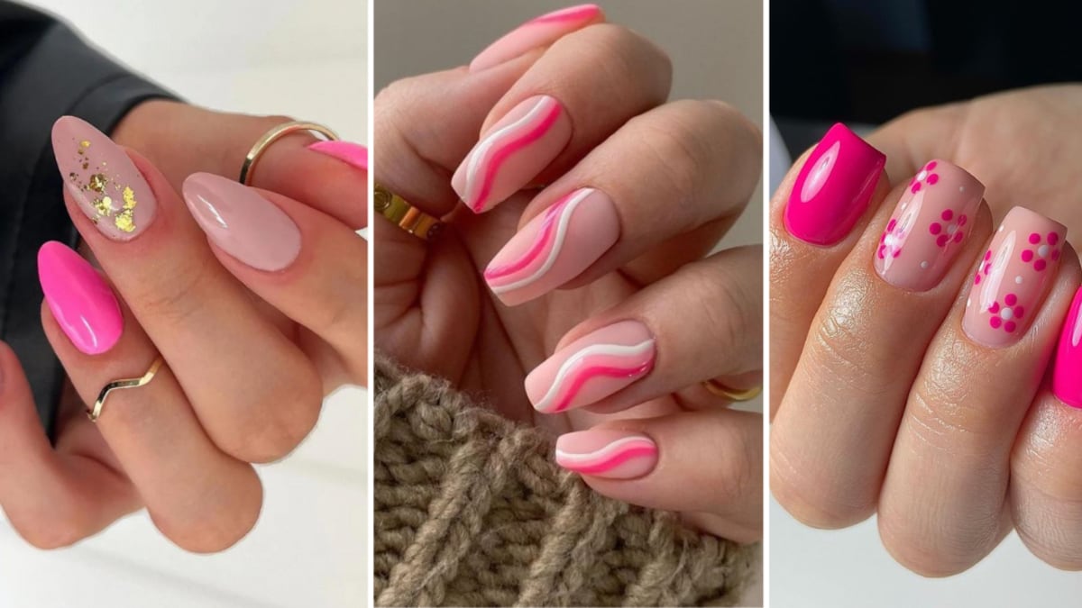 Diseños de uñas rosa Barbie