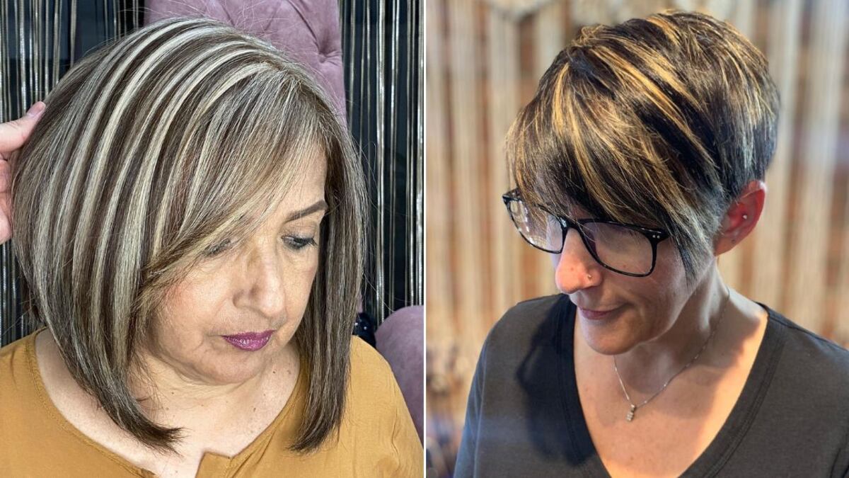 Las mechas gruesas y contrastantes envejecen mucho a la apariencia