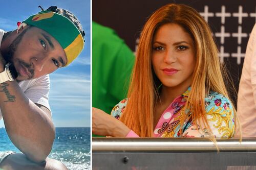 Este fue el look utilizado por Shakira en la Silverstone de Gran Bretaña: Aquí sus atuendos para la fórmula 1