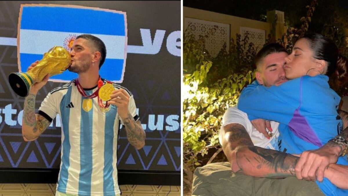 De Paul salió de ver a la hinchada a ver a su pareja, la cantante Tini Stoessel