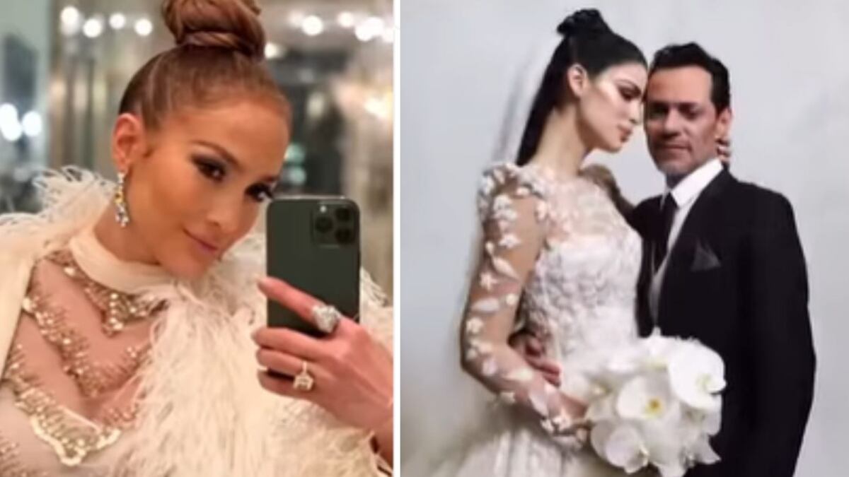 JLo era una de las invitadas especiales a la boda de Nadia Ferreira y Marc Anthony