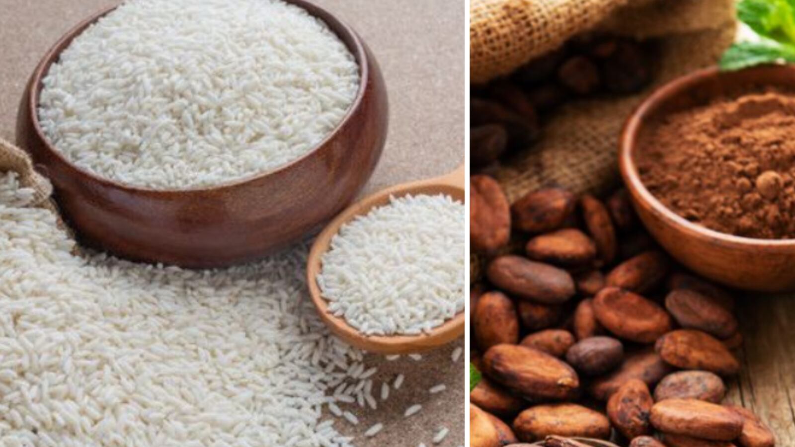 Agua de arroz y cacao para ocultar las canas