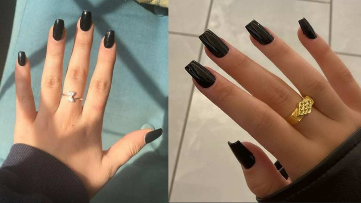 Diseños de uñas negras cortas