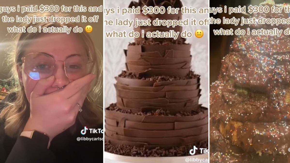 Mujer paga 300 dólares por un pastel de chocolate y el resultado fue horrible