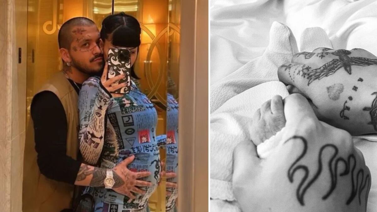 Christian Nodal y Cazzu con su Bebé