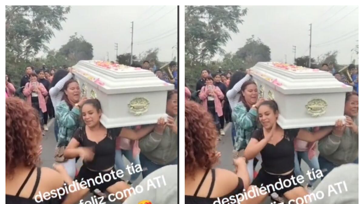 Mujeres bailan al ritmo de la música para decir adiós a su amiga en el ataúd