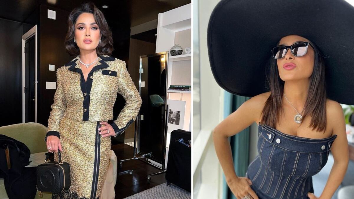 El sensual vestido de Salma Hayek: usa uno de este color si quieres demostrar elegancia, calidez y fortaleza