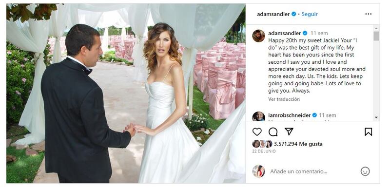 Adam Sandler y su esposa llevan dos décadas felizmente casados