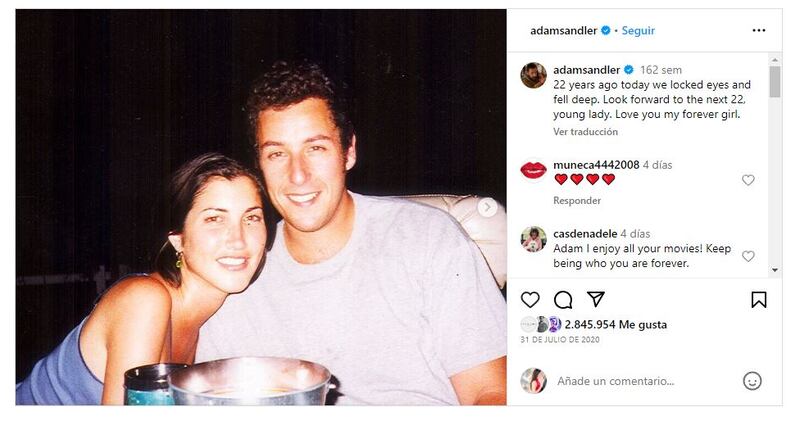 Adam Sandler y su esposa llevan dos décadas felizmente casados