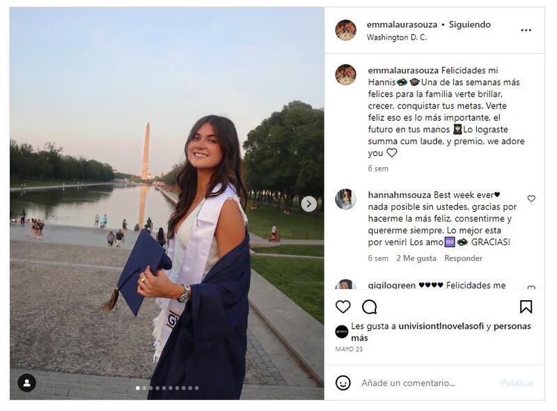 Hannah se graduó con los máximos honores de la Universidad George Washington