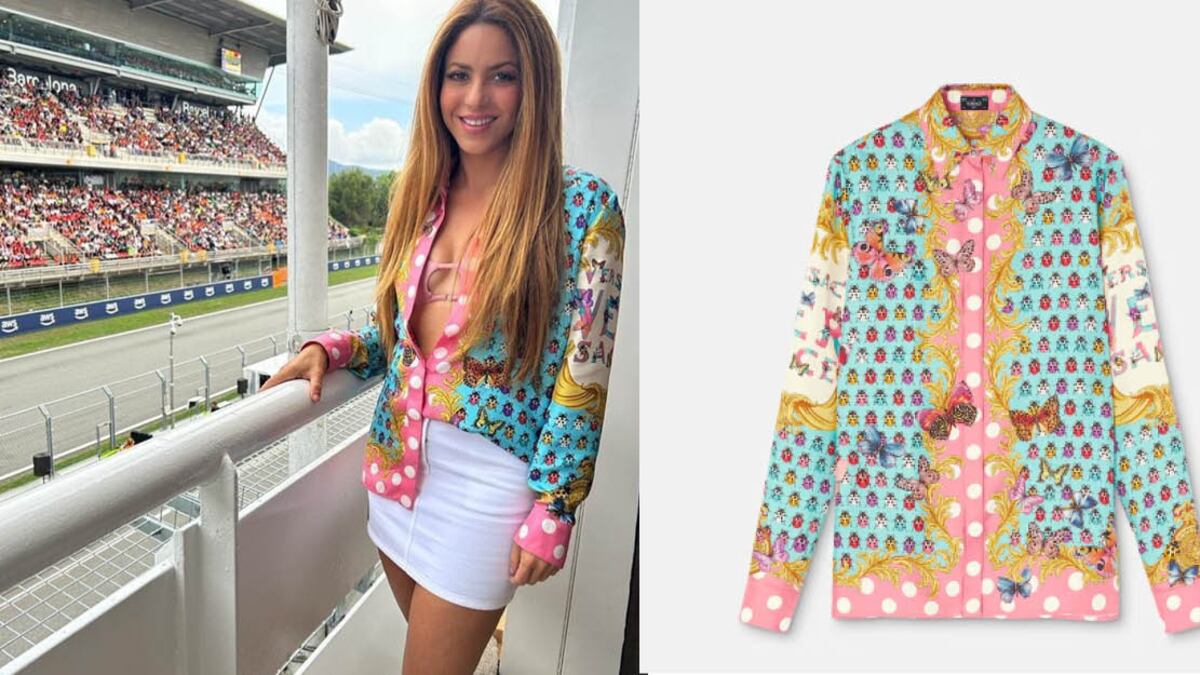 Camisa Versace que Shakira usó en la Fórmula 1