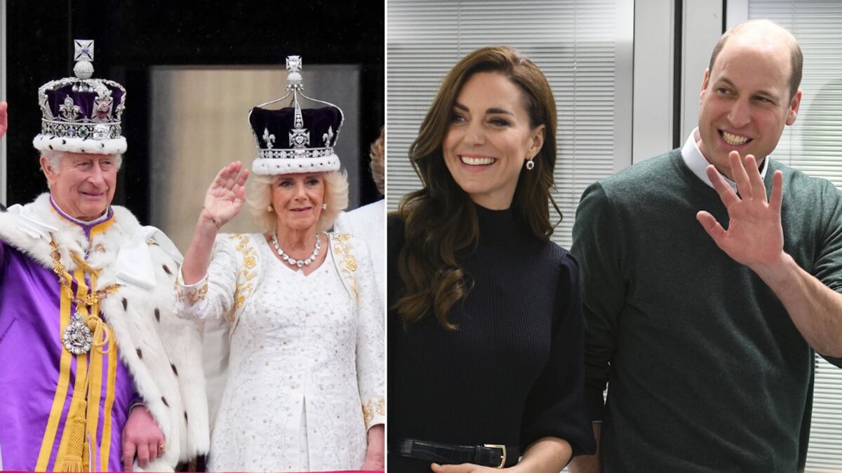 Rey Carlos III, Camila Parker, Kate Middleton y William