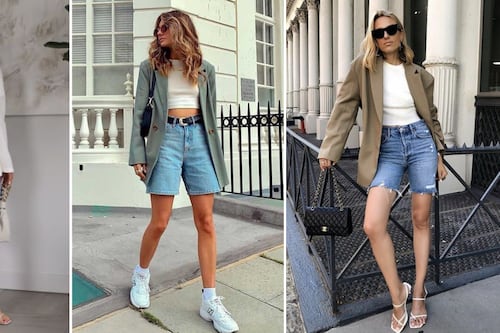 ¡Sorpresa! Las bermudas de mezclilla y blazer serán la combinación más chic de la primavera: así se usan