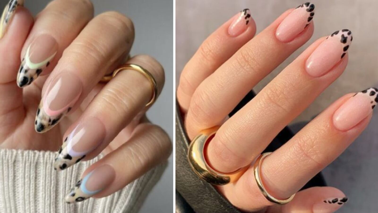 Uñas francesas con animal print