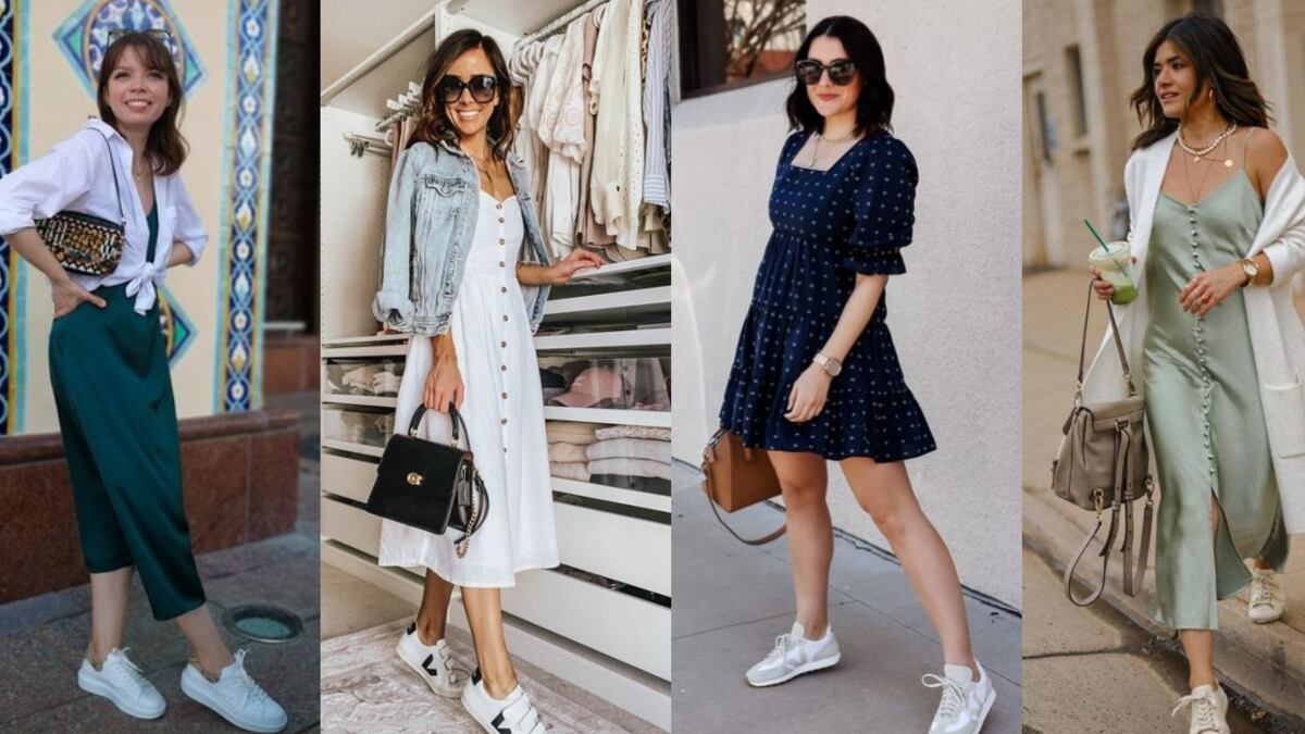 Outfits de vestidos y tenis