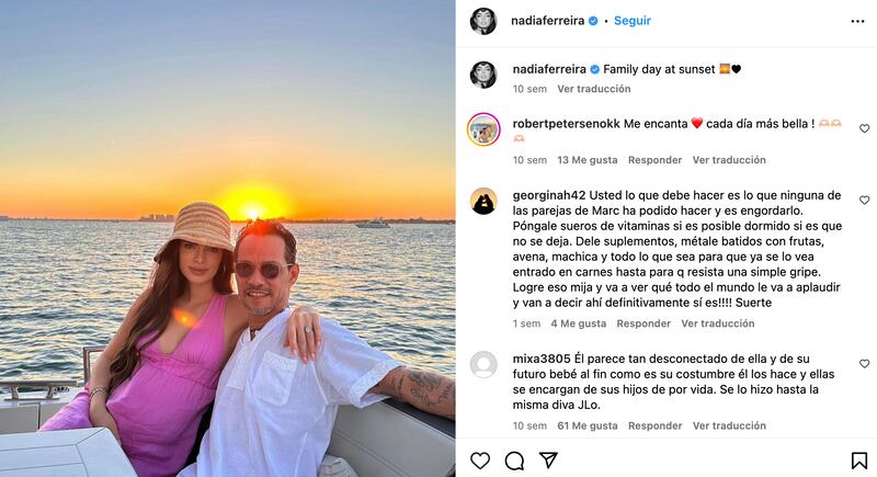 Nadia Ferreira y Marc Anthony