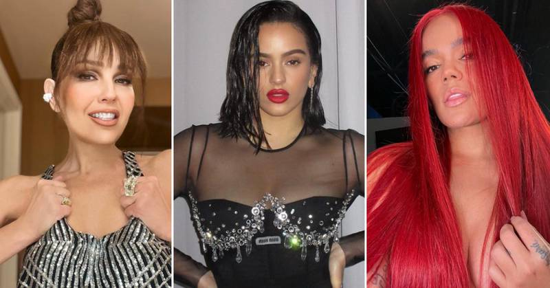 Thalía, Rosalía y Karol G entre las mejor vestidas de los Latin Grammy 2022